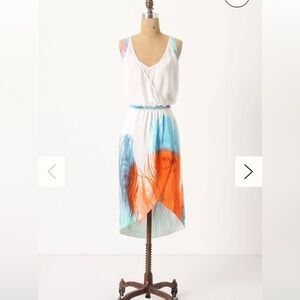 Leifsdottir White Dress with Orange and Blue Accents